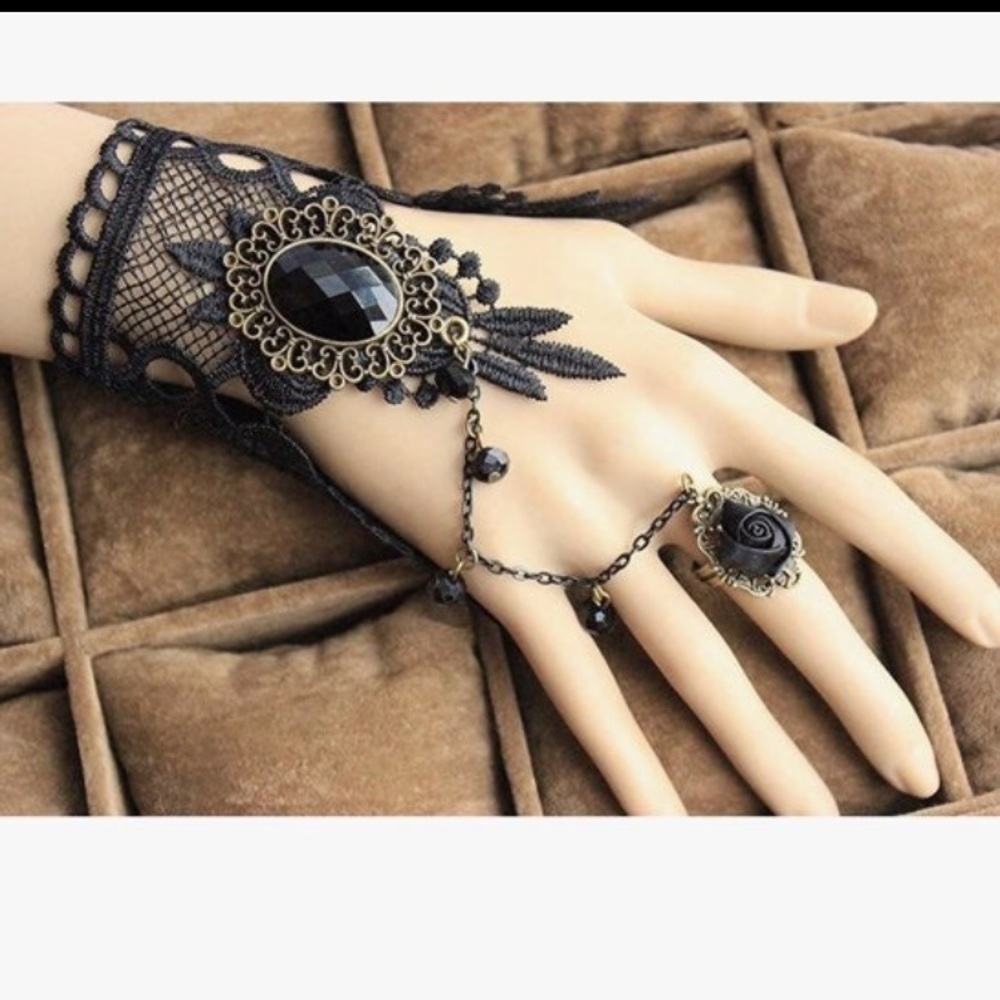 Black Lace Hand Choker